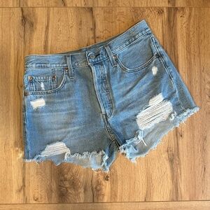 Levi’s 501 distressed Jean shorts
